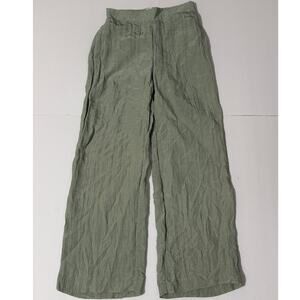 House of Harlow 1960 Crinkle Pull-On Wide-Leg Pants, Light Green, Size S